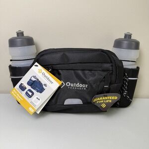 Outdoor Products H2O Mojave Waist Pack Gray/ Black 2.9L Hiking Bag 2 Bottles NWT